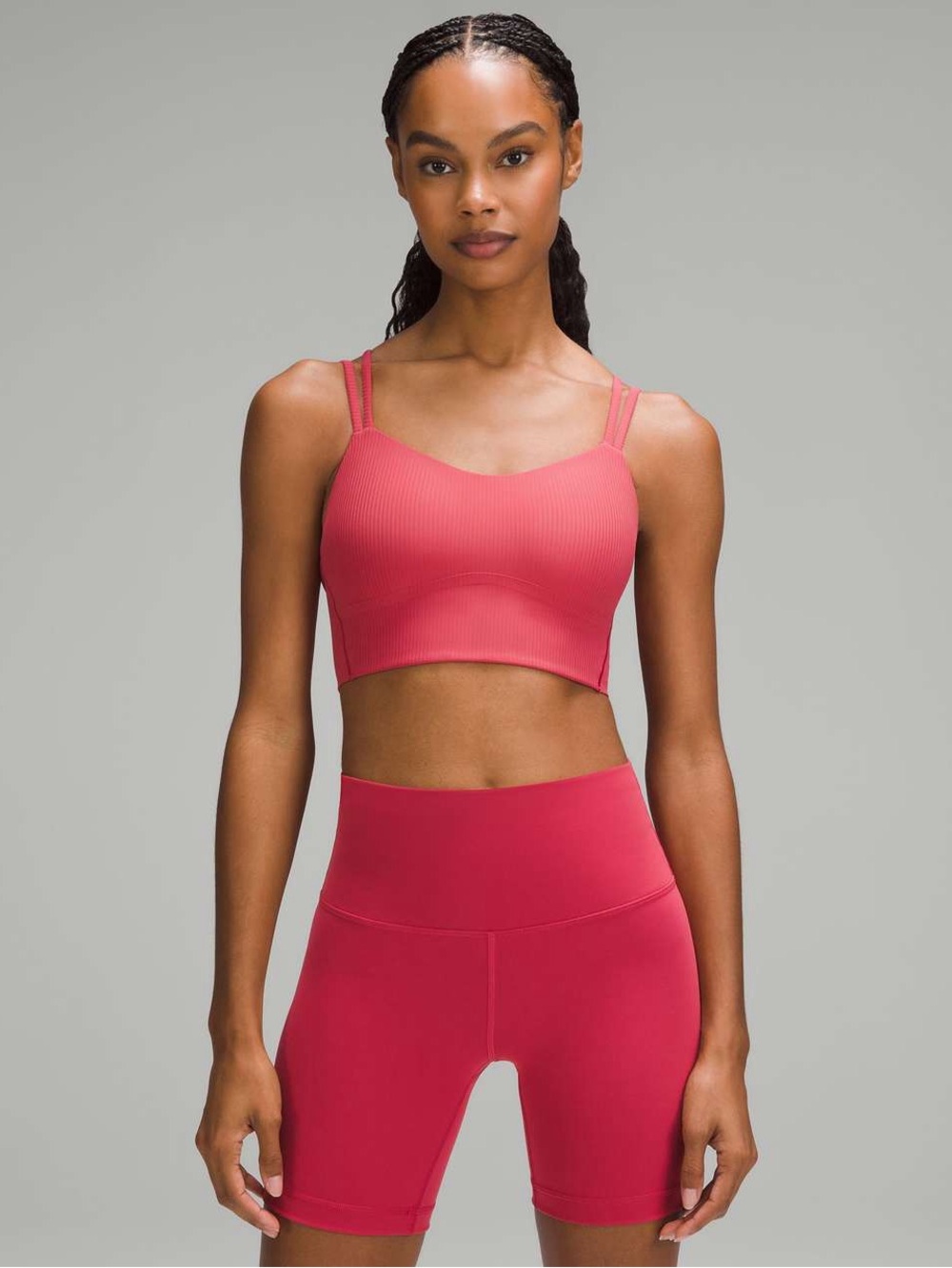 LULULEMON Like a Cloud Ribbed Longline Bra • Vintage Rose • Size 4 • NWOT